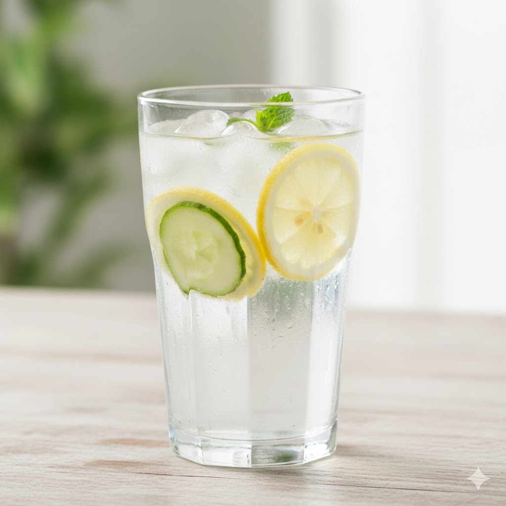 Drinking water to help regulate blood sugar levels.